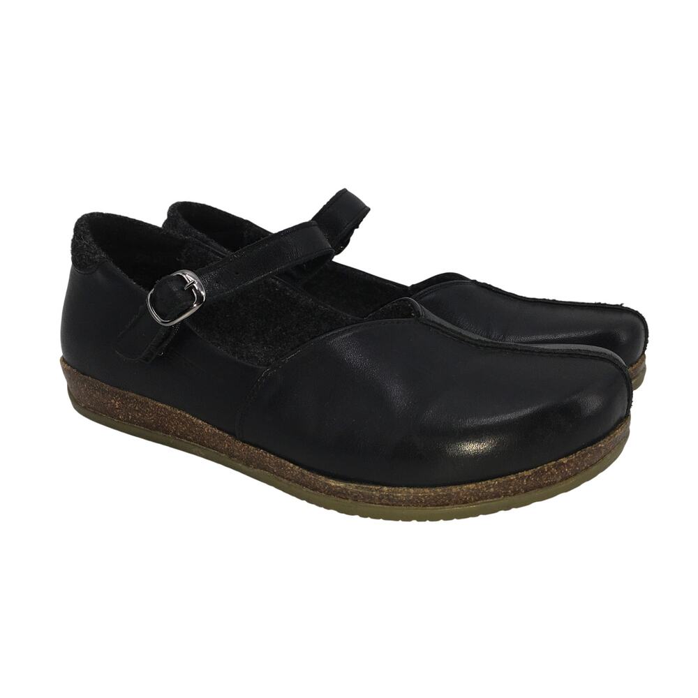 Stegmann Eva Leather Mary Jane Shoes Black Cork Womens 8.5 Euro Comfort Flat